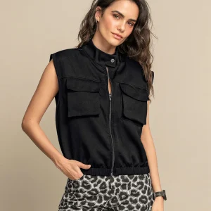 Chaleco amplio con bolsillos cargo en frente