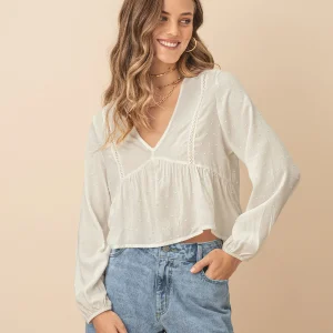 Blusa en tela con textura