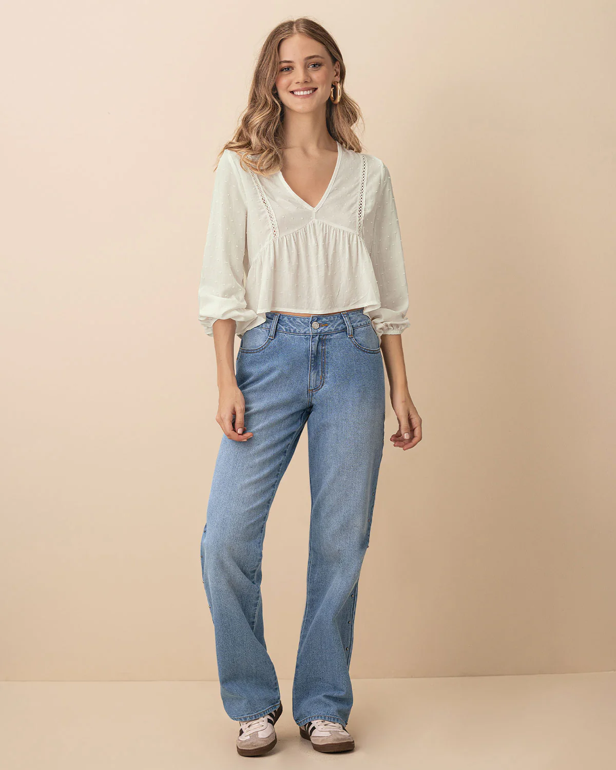 Blusa en tela con textura - Imagen 4