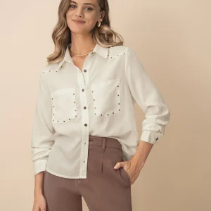 Blusa manga larga con taches