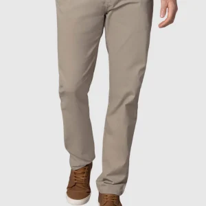 Pantalón bota recta en drill de tacto suave stretch