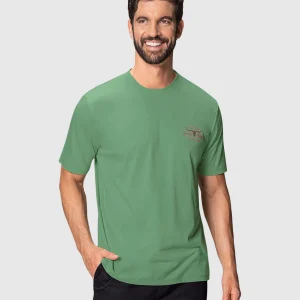 Camiseta manga corta con estampado localizado y cuello redondo