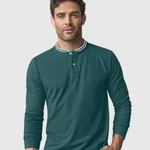 Camiseta manga larga con perilla funcional y logo en frente