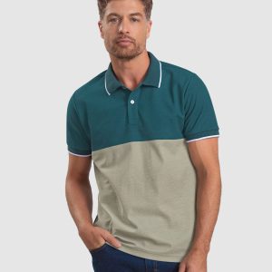 Camiseta tipo polo bloque de color