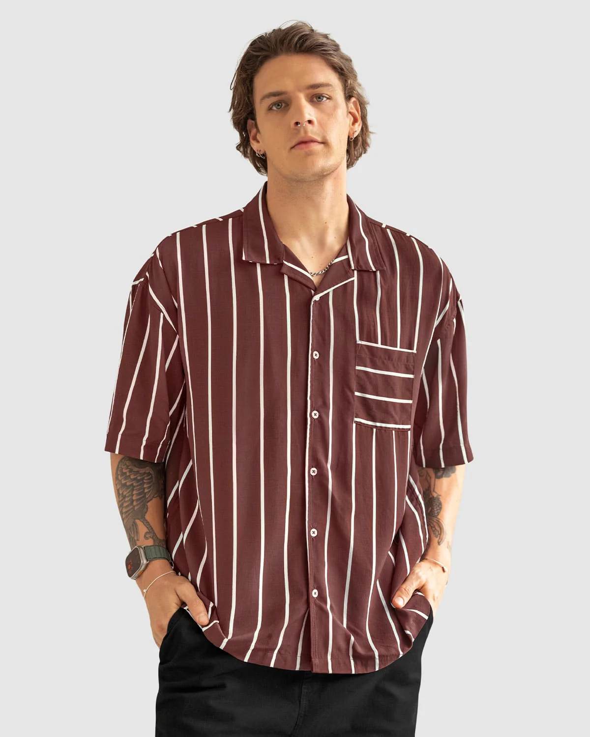 Camisa manga corta silueta oversized - Imagen 7