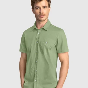 Camisa manga corta con botones y bolsillo en frente