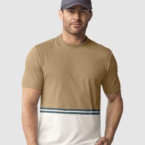 Camiseta manga corta con bloque de color