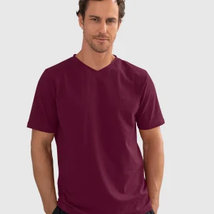 Camiseta manga corta cuello en V para hombre