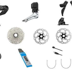 GRUPO 105 R7170 DI2 DISCO 50/34T 11-34T 12 VEL BIELA165MM ( SHIMANO)