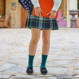 Calcetines colegiales verdes cortos para niñ@