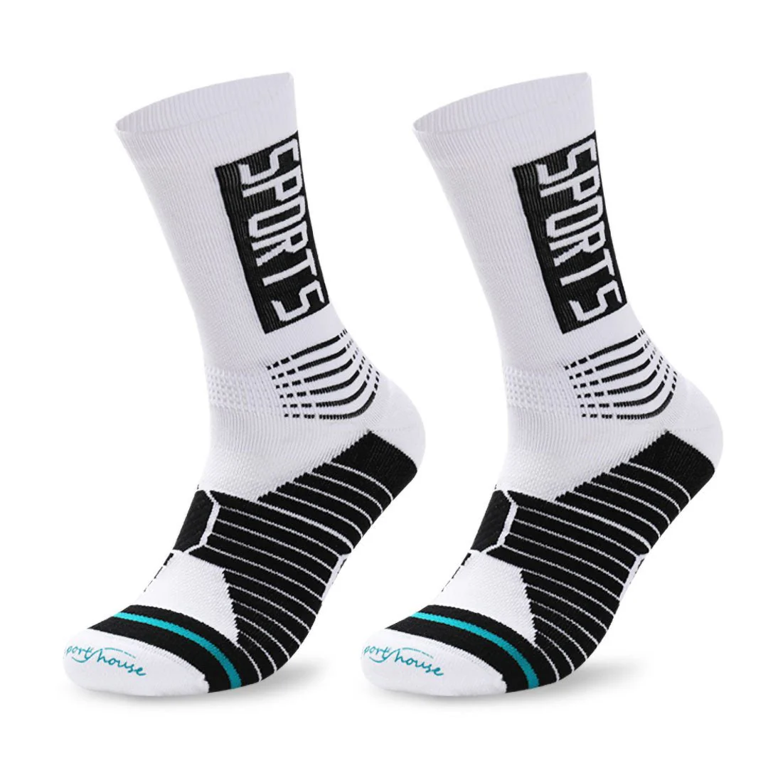 Calcetines Deportivos Técnicos de Compresión SPORTS. Color Blanco