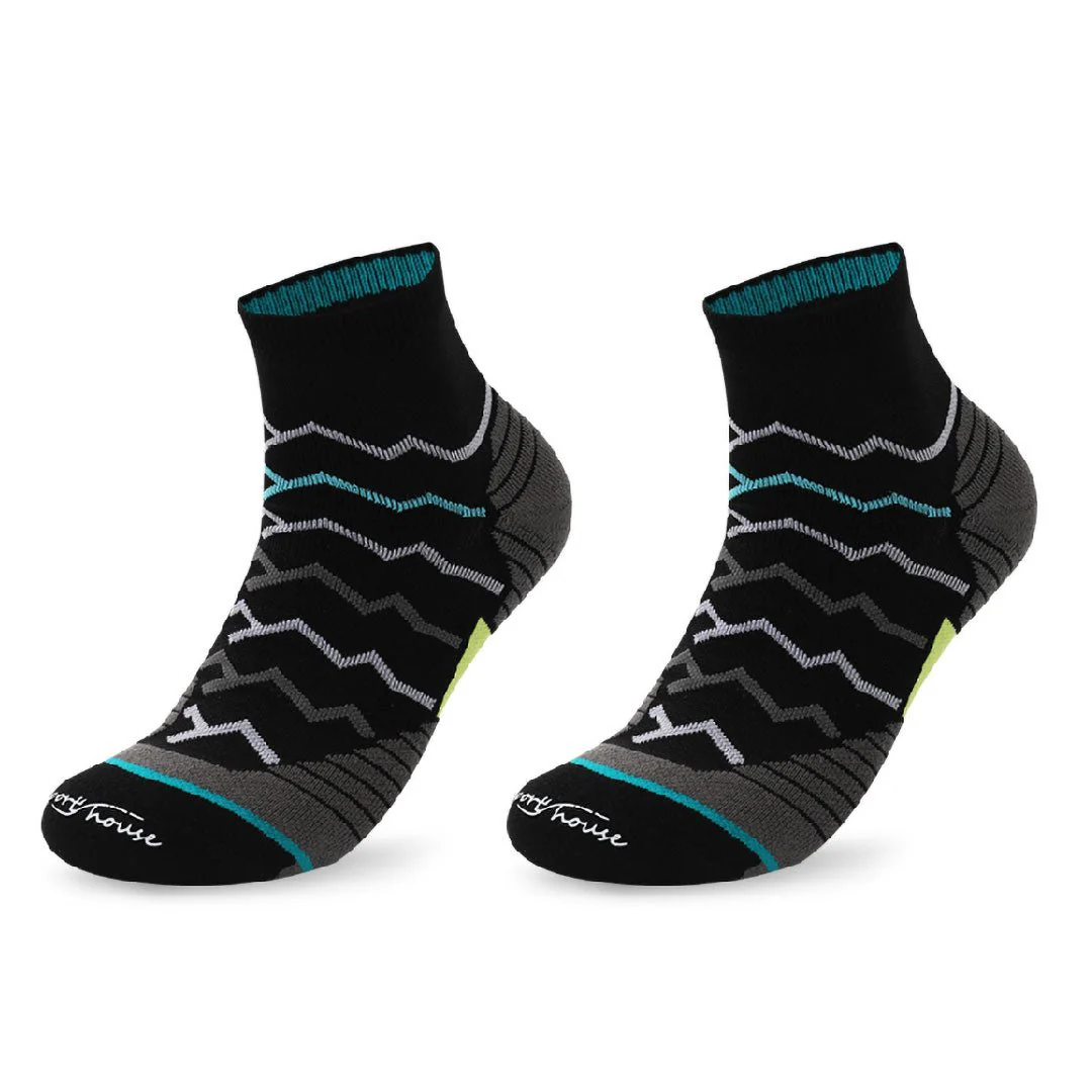 Calcetines Deportivos Técnicos Cortos de Compresión Transpirables. Color Negro