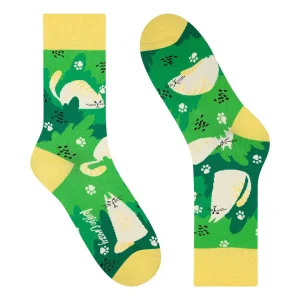 Calcetines divertidos de algodón "sin costuras" GATOS