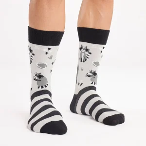 Calcetines divertidos de algodón "sin costuras". MAPACHE