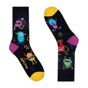 Calcetines divertidos de algodón "sin costuras". MONSTRUOS