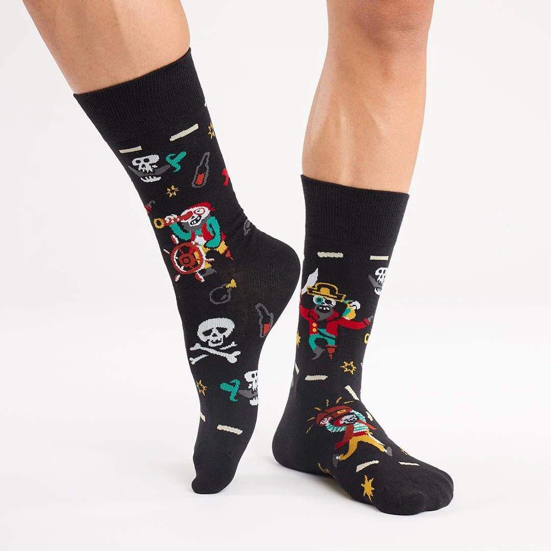Calcetines divertidos de algodón "sin costuras" PIRATA