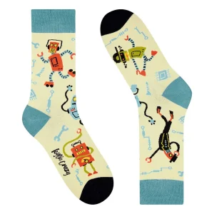 Calcetines divertidos de algodón "sin costuras" ROBOT