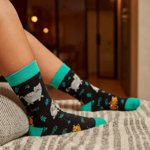 Calcetines originales para niños GATO ESMERALDA