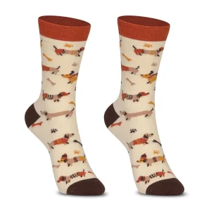 Calcetines divertidos para niños PERRITOS BEIGE