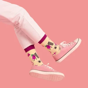 Calcetines divertidos de algodón "sin costuras" BERENJENA