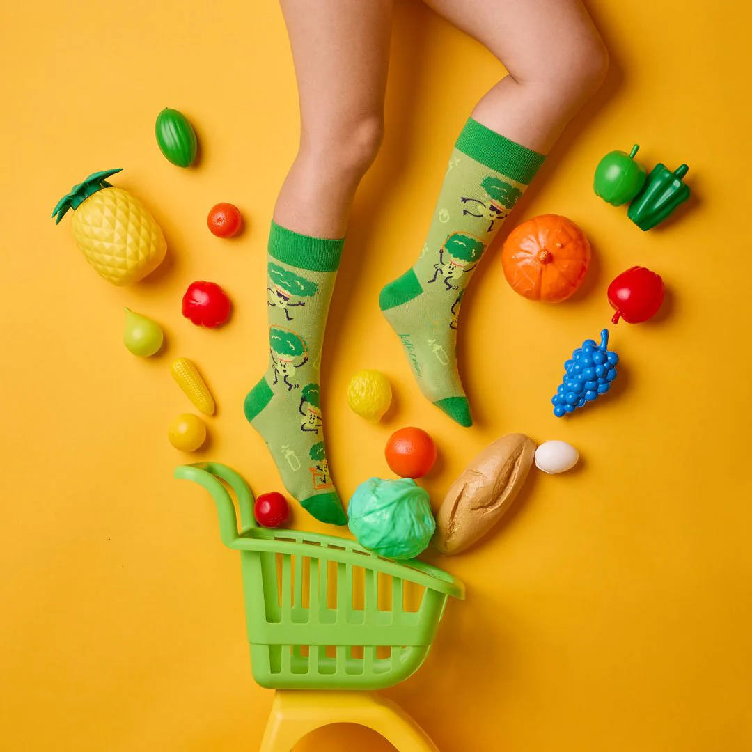Calcetines divertidos de algodón "sin costuras" BROCOLI