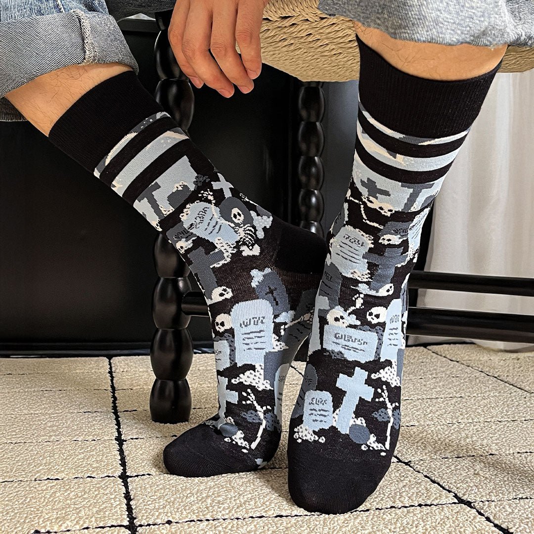 Calcetines divertidos de algodón "sin costuras". CALAVERAS