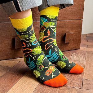 Calcetines divertidos de algodón "sin costuras". CAMALEON