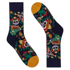 Calcetines divertidos de algodón "sin costuras". CATRINA MARIACHI