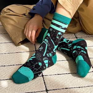 Calcetines divertidos de algodón "sin costuras". ESPACIO