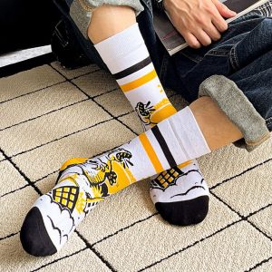 Calcetines divertidos de algodón "sin costuras". GODZILLA