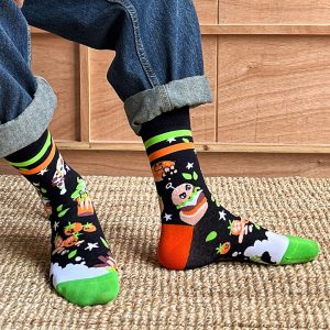 Calcetines divertidos de algodón "sin costuras". HAMBURGUESA