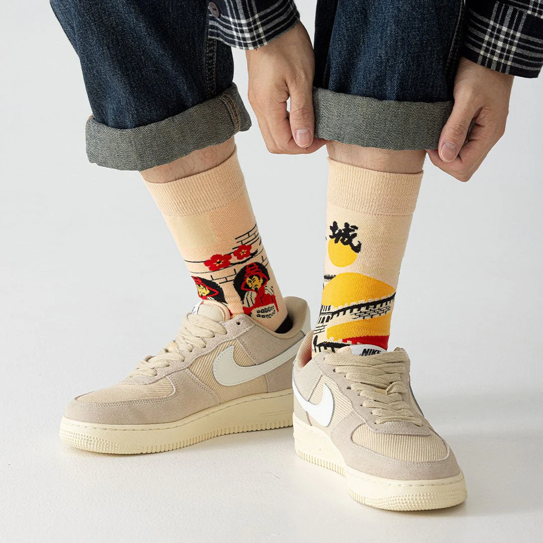 Calcetines divertidos de algodón "sin costuras". LA GRAN MURALLA CHINA - Imagen 3