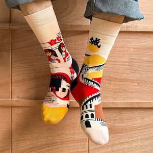 Calcetines divertidos de algodón "sin costuras". LA GRAN MURALLA CHINA