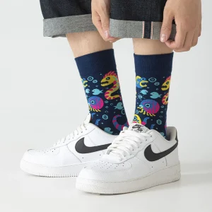 Calcetines divertidos de algodón "sin costuras". MONSTRUOS MARINOS