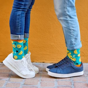 Calcetines divertidos de algodón "sin costuras" NARANJA