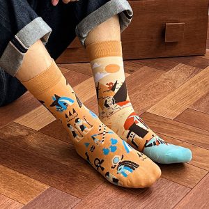 Calcetines divertidos de algodón "sin costuras". PIRAMIDES