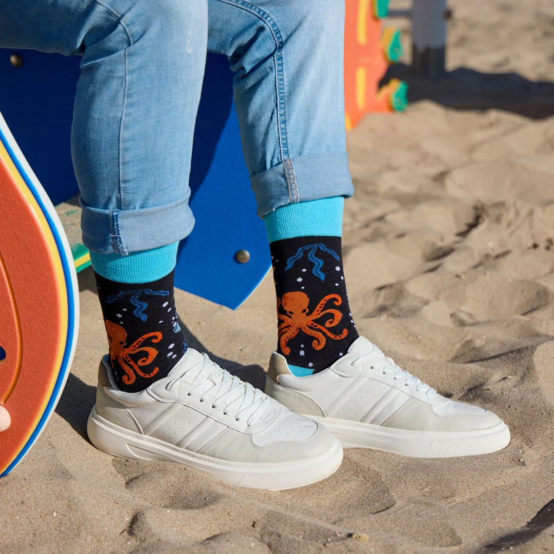 Calcetines divertidos de algodón "sin costuras" PULPO