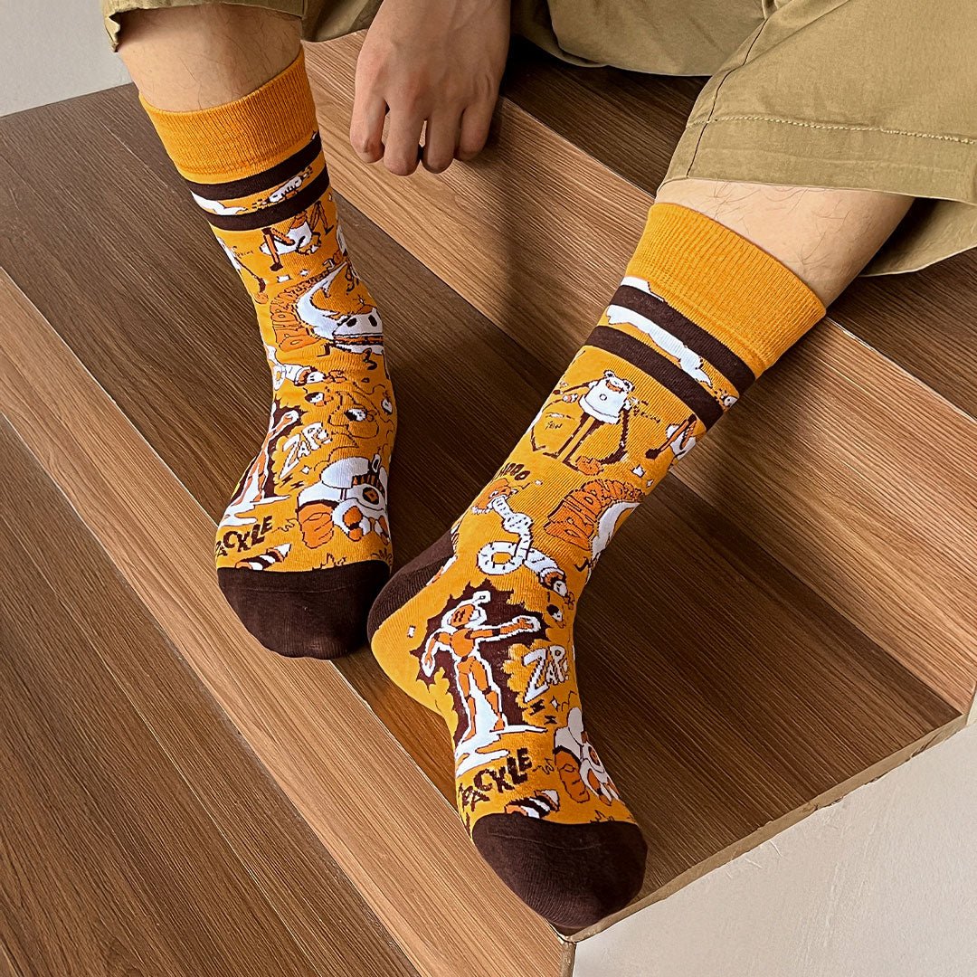 Calcetines divertidos de algodón "sin costuras". ROBOT - Imagen 3