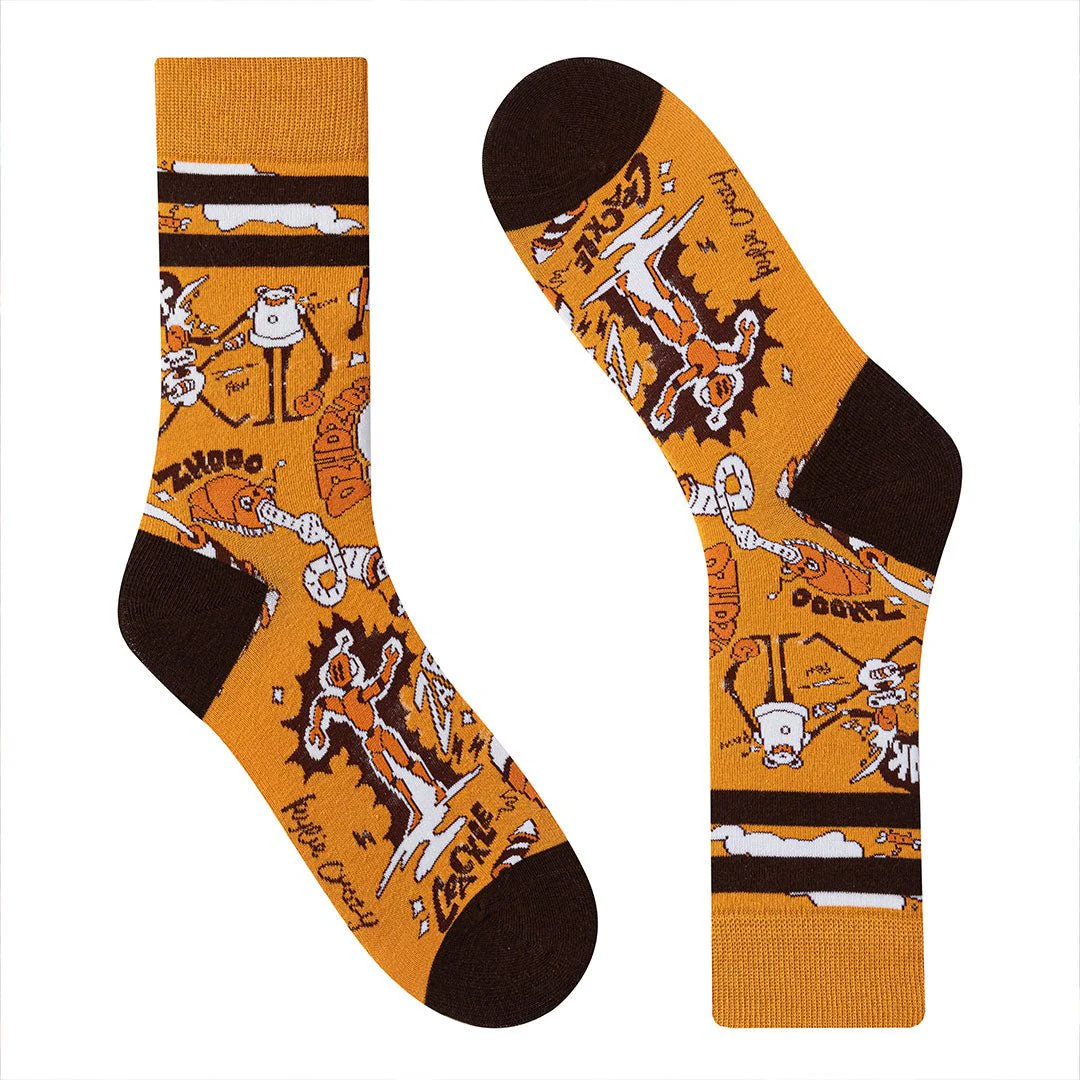 Calcetines divertidos de algodón "sin costuras". ROBOT