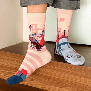 Calcetines divertidos de algodón "sin costuras". TORRE EIFFEL