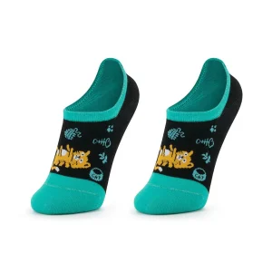 Calcetines invisibles divertidos de algodón GATO ESMERALDA