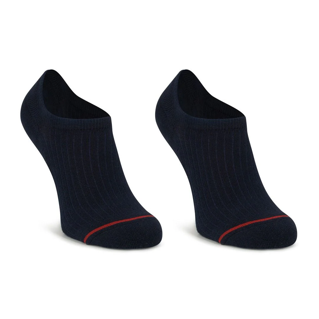 Calcetines invisibles azul marino de algodón con acolchado PIES DELICADOS