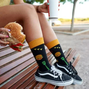 Calcetines divertidos de algodón HAMBURGUESA