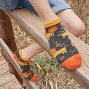 Calcetines tobilleros alegres de algodón LEÓN