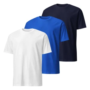 Pack de 3 Camisetas de Color Blanco, Azul Royal y Azul Marino