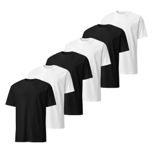 Pack de 6 Camisetas de Color Blanco y Negro