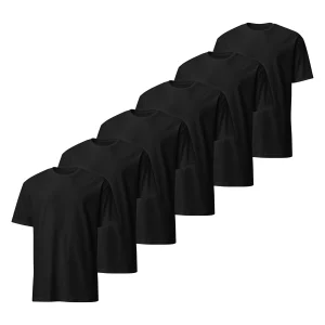 Pack de 6 Camisetas de Color Negro