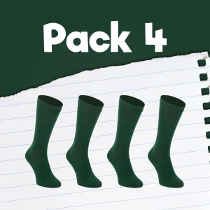 Pack de calcetines colegiales 4 pares media caña de algodón Verde