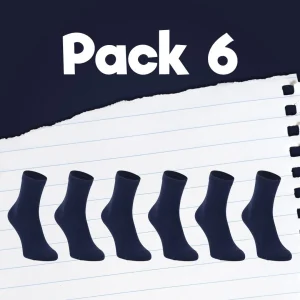 Pack de calcetines colegiales 6 pares cortos de algodón Azul Marino