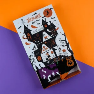 Pack HALLOWEEN 4 pares calcetines terroríficos + caja y print incluido